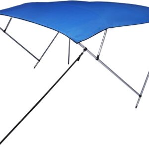 Wingxaoyy Marine Accessories 600D 4 Bow Biminii Top Replacement Canvas Cover Boot Cover with Frame Waterproof Boat Cover for V-Hull\/Jon\/Center Console Boat(Blue 91-103W)
