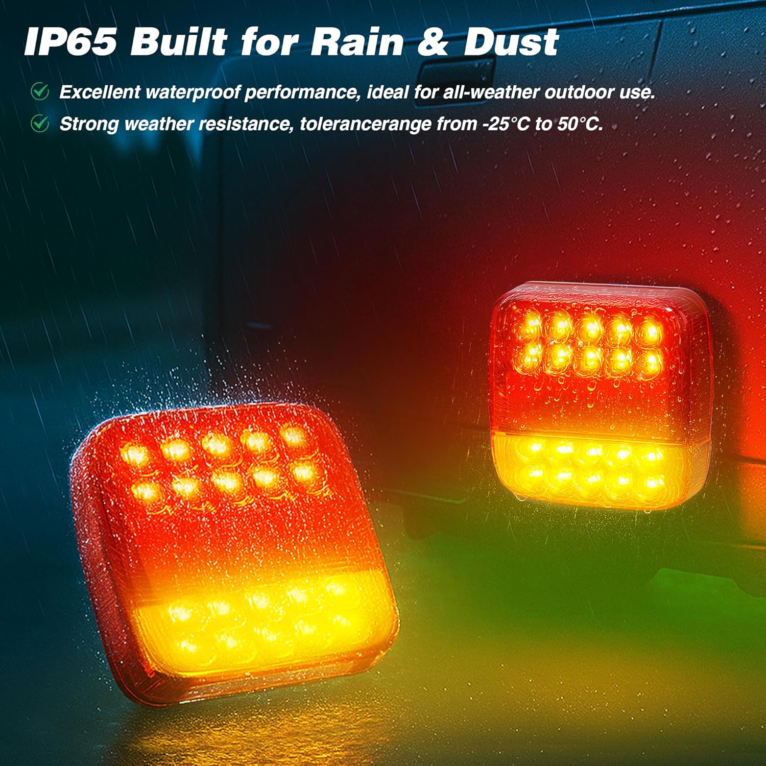 Wireless Magnetic Trailer Lights \u2013 Rechargeable LED Trailer Light Kit with Turn, Brake, Stop Lights, No Wiring Needed - Portable Wireless Lights for Truck, RV, Boat, Camper, Caravan, Utility Trailers - Image 3