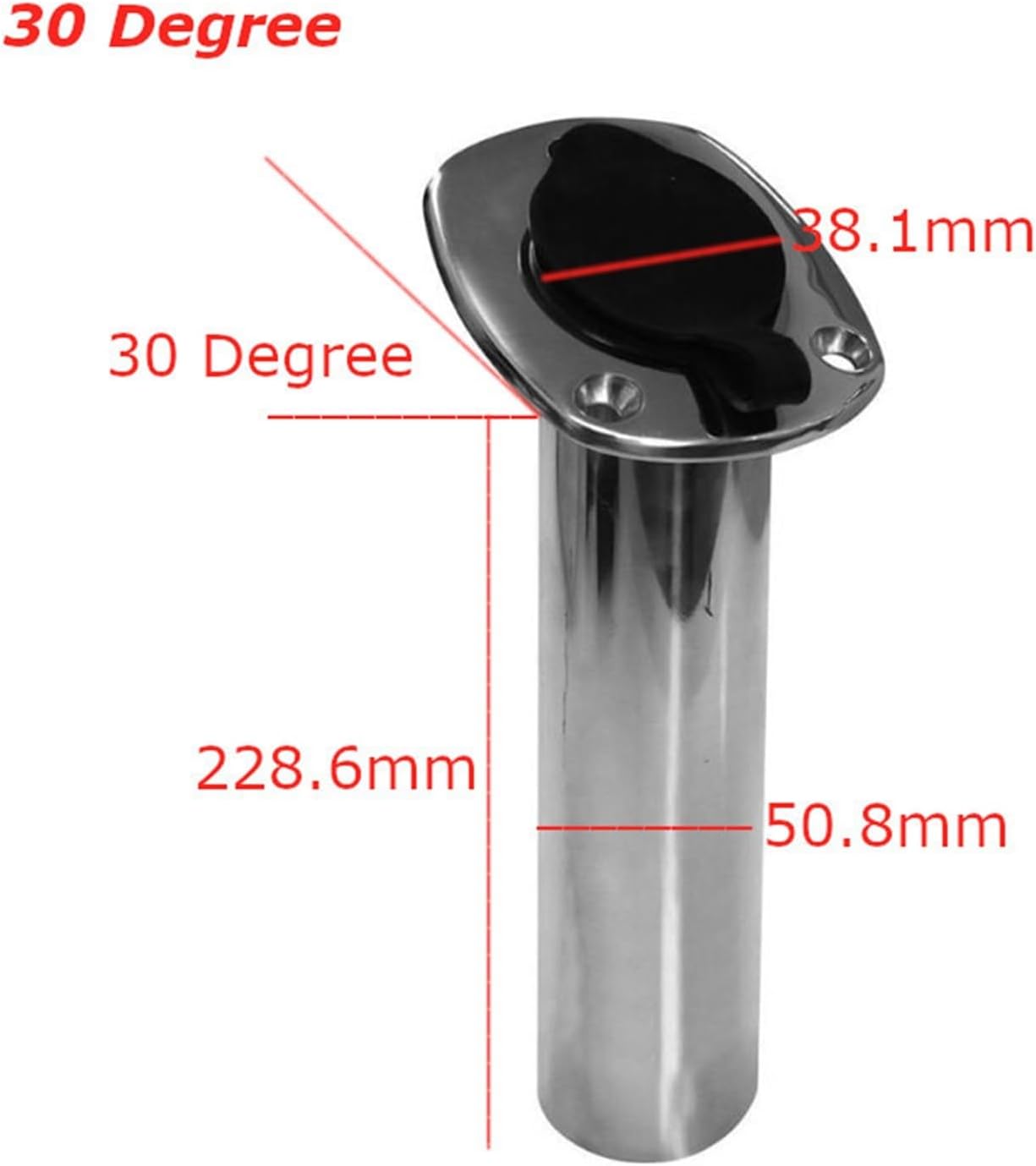 Xauyangha 2X 15 \/ 30 \/ 90 Degree Stainless Steel Flush Mount Fishing Rod Holder Boat Rod Holders for Marine Boat Yacht Accessories - Image 2