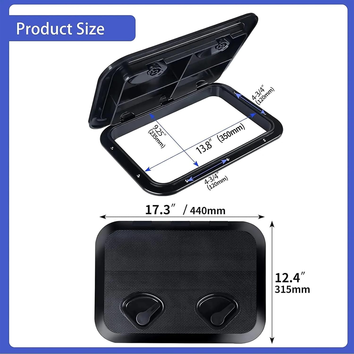 Xauyangha Boat Accessories ABS Deck Access Hatch Cover for Marine Boat Yacht RV Watertight Anti-UV Non-Skid Inspection 240X358MM - Image 4