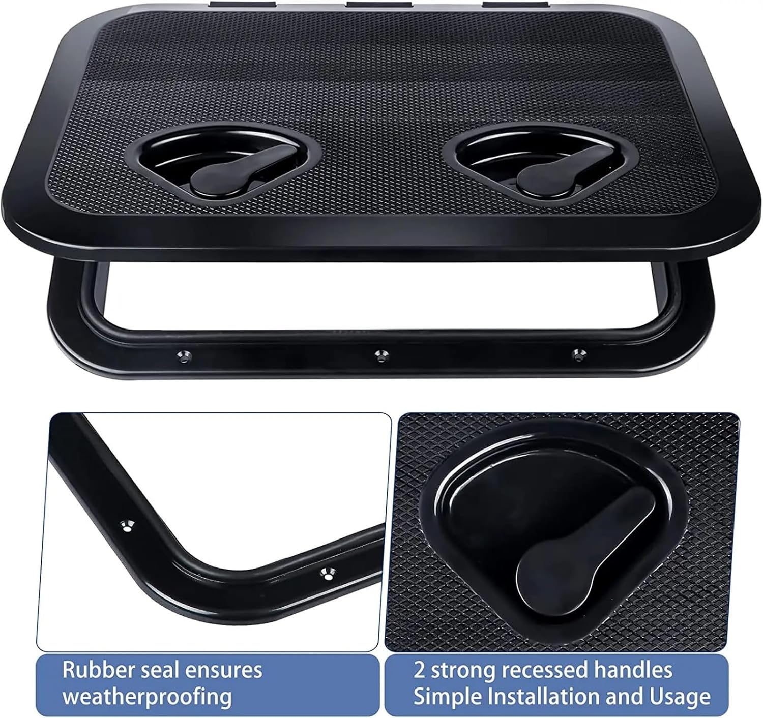 Xauyangha Boat Accessories ABS Deck Access Hatch Cover for Marine Boat Yacht RV Watertight Anti-UV Non-Skid Inspection 240X358MM - Image 3